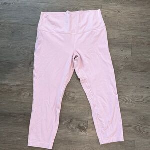 lululemon Pink High-Rise Pocket Leggings Size 14 Cropped 7/8